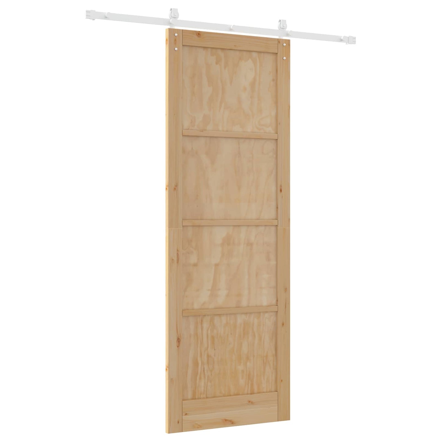 Sliding Door Natural and White 83 x 232 cm Solid Pine Wood
