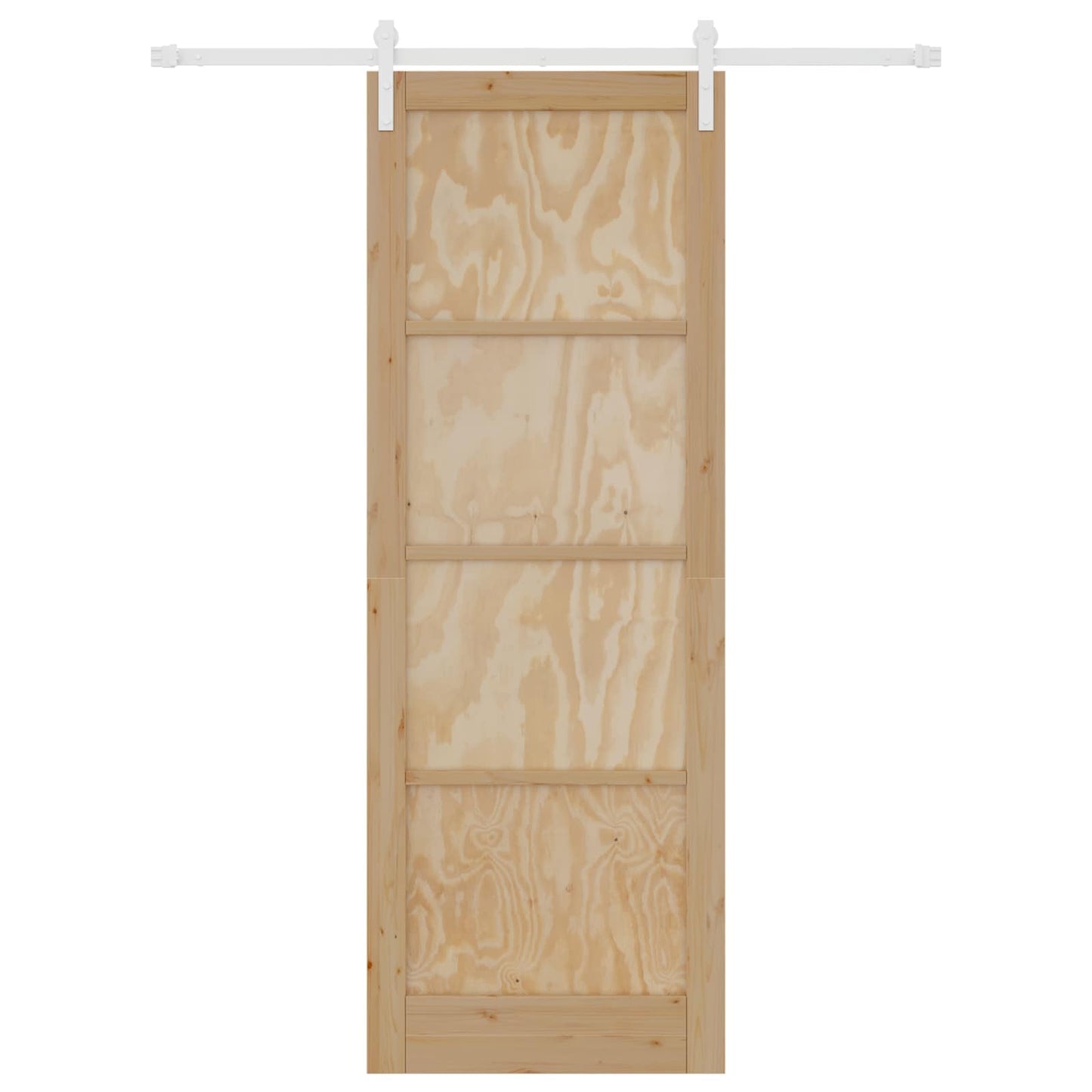 Sliding Door Natural and White 83 x 232 cm Solid Pine Wood
