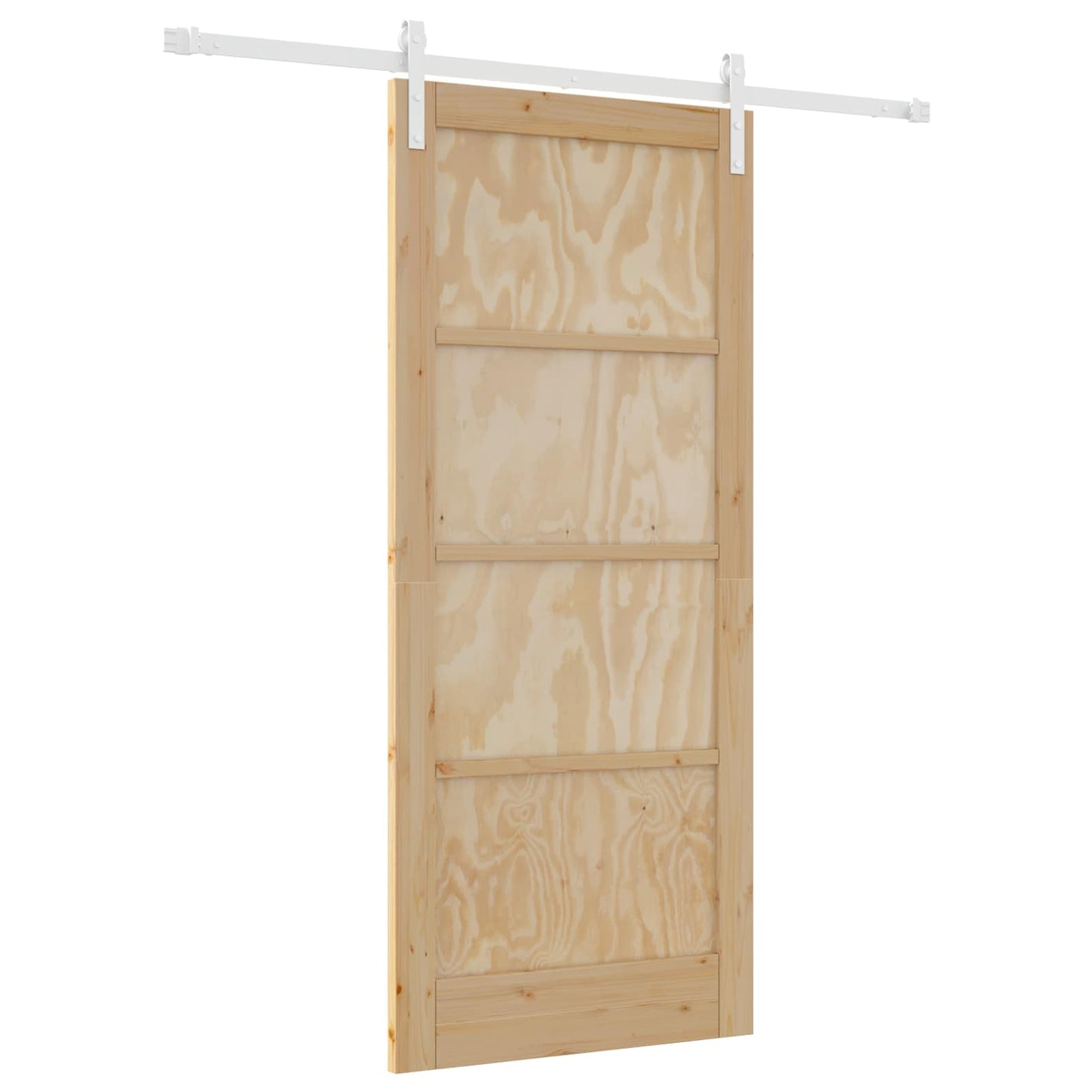 Sliding Door Natural and White 86 x 198.5 cm Solid Pine Wood
