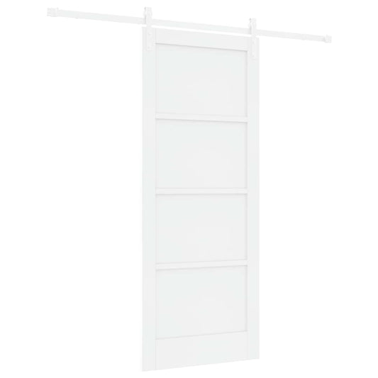 Sliding Door White 83 x 202 cm Solid Pine Wood