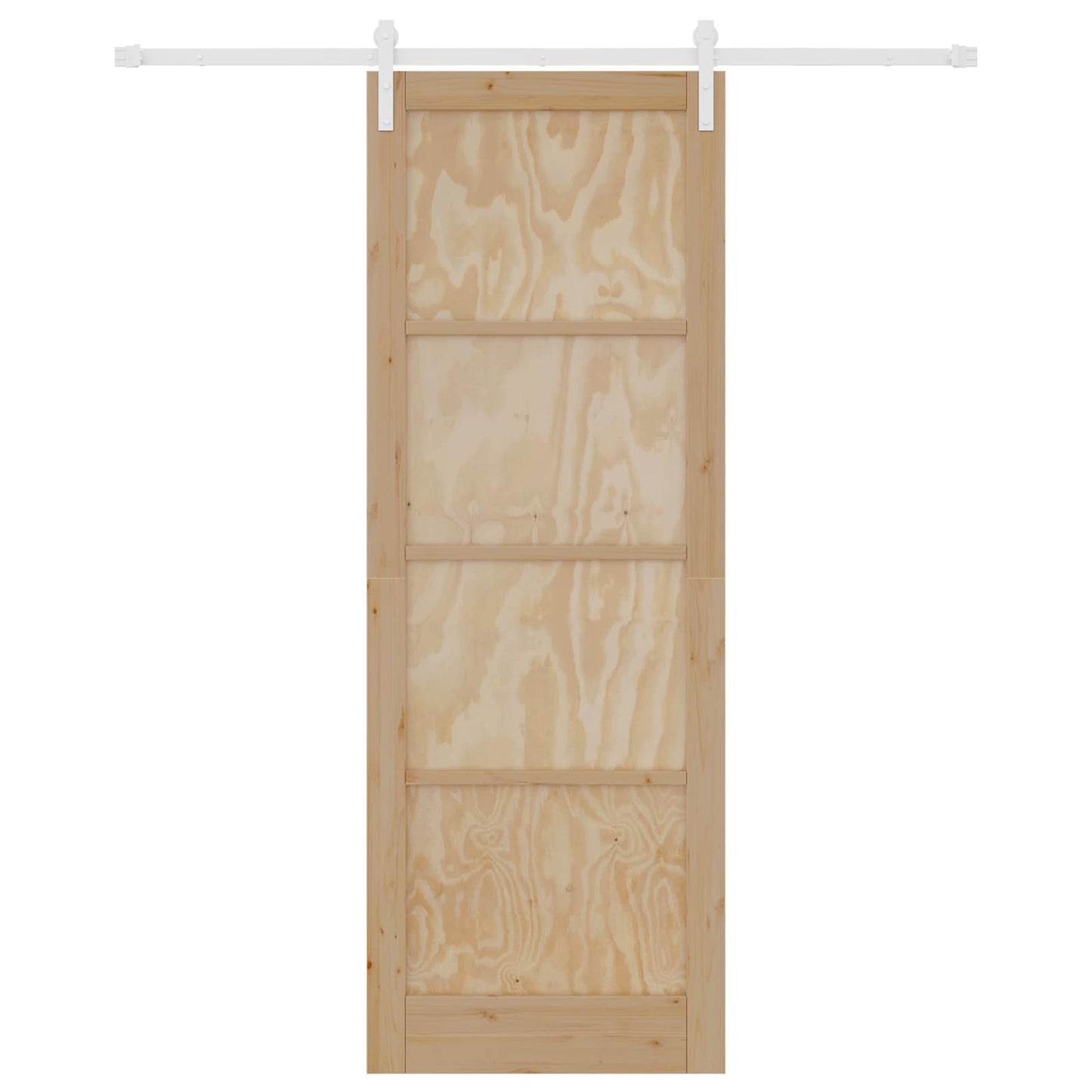 Sliding Door Natural and White 83 x 232 cm Solid Pine Wood