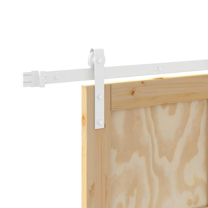 Sliding Door Natural and White 86 x 211 cm Solid Pine Wood