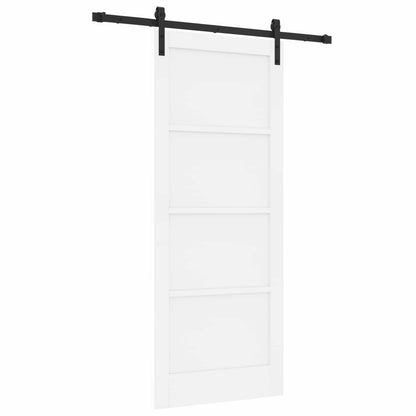 Sliding Door White 83 x 202 cm Solid Pine Wood