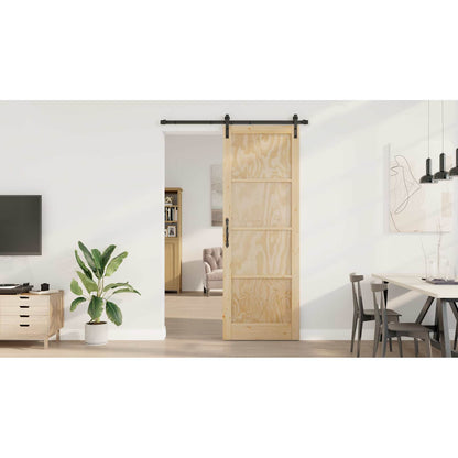 Sliding Door Natural 83 x 232 cm Solid Pine Wood