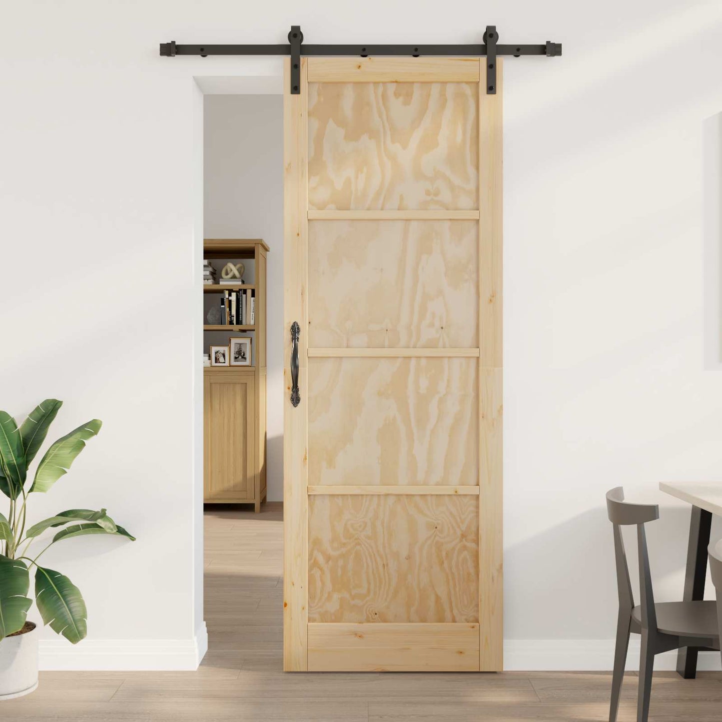Sliding Door Natural 83 x 232 cm Solid Pine Wood