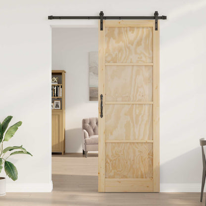 Sliding Door Natural 83 x 232 cm Solid Pine Wood