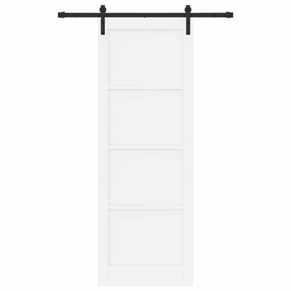 Sliding Door White 83 x 232 cm Solid Pine Wood