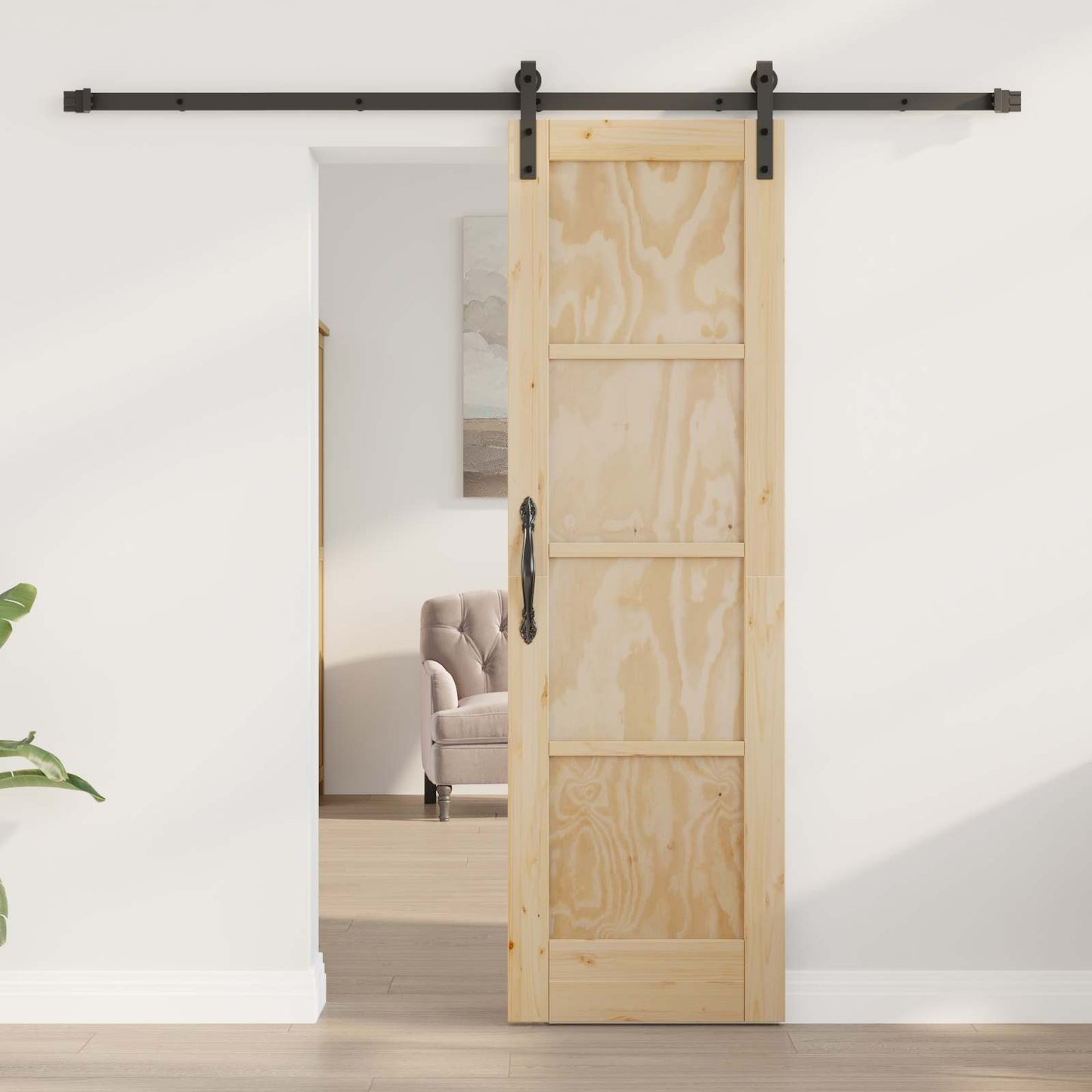 Sliding Door Natural 61 x 198.5 cm Solid Pine Wood