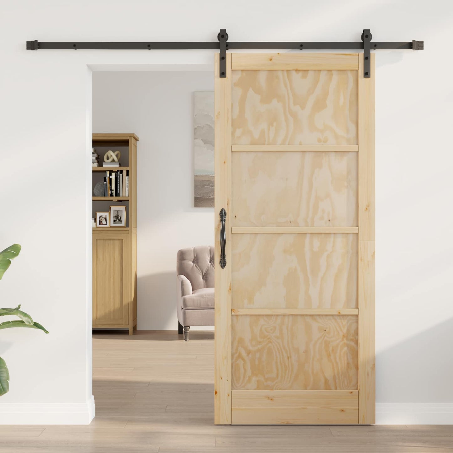 Sliding Door Natural 86 x 198.5 cm Solid Pine Wood