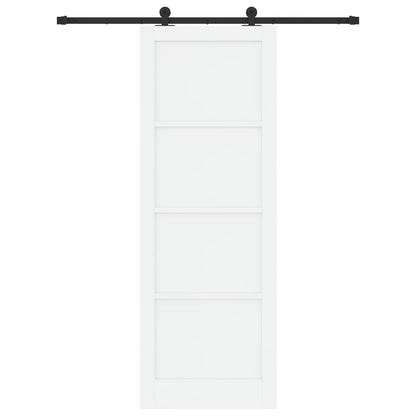 Sliding Door White and Black 83 x 232 cm Solid Pine Wood