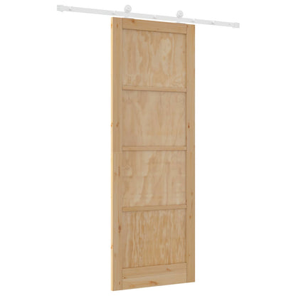 Sliding Door Natural and White 83 x 232 cm Solid Pine Wood