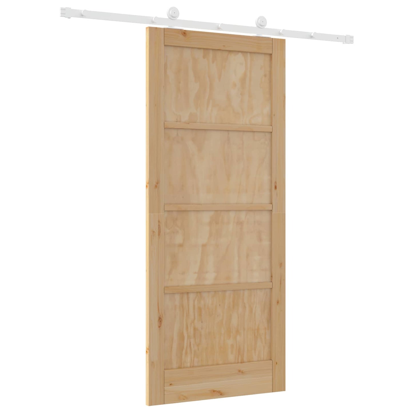 Sliding Door Natural and White 86 x 198.5 cm Solid Pine Wood