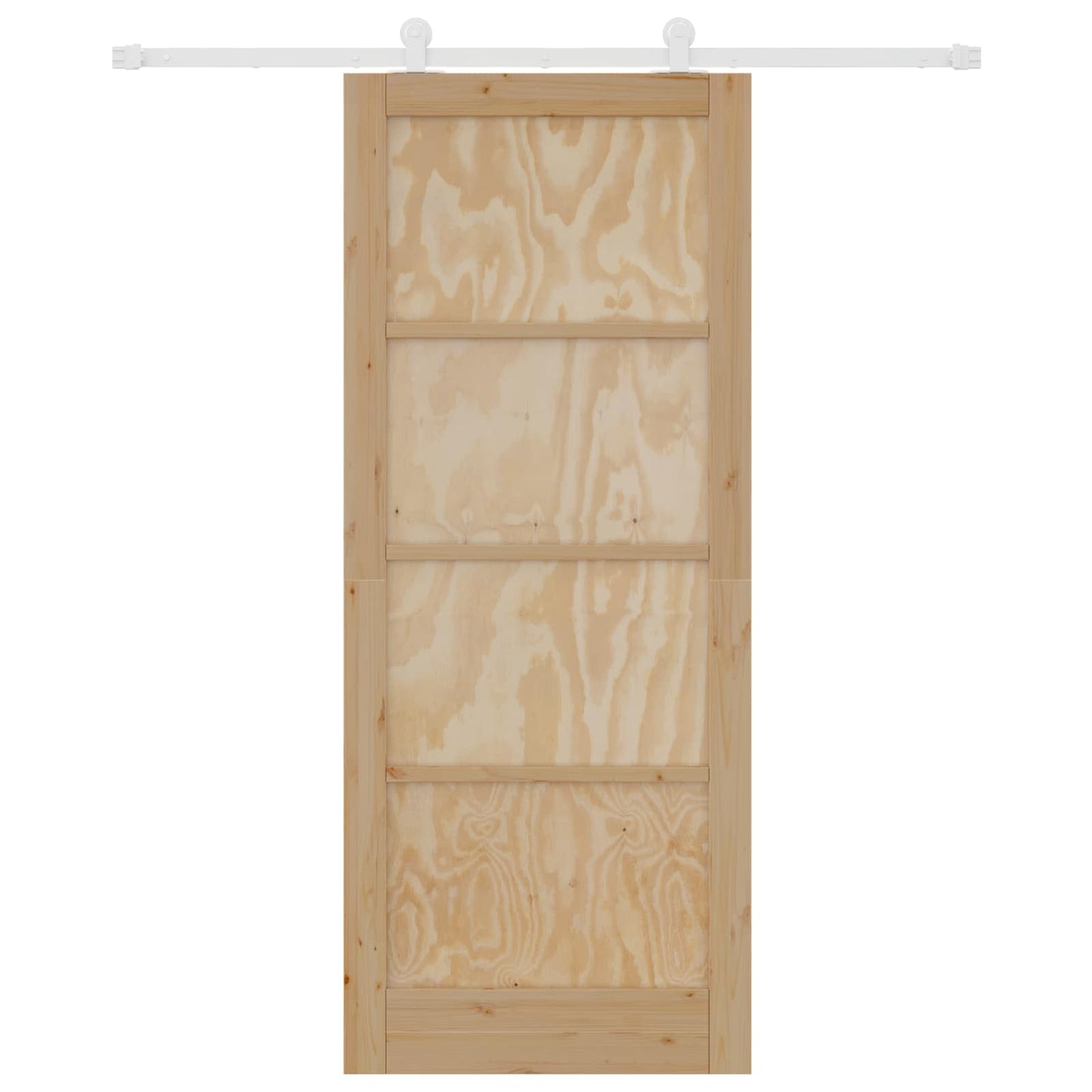 Sliding Door Natural and White 86 x 211 cm Solid Pine Wood