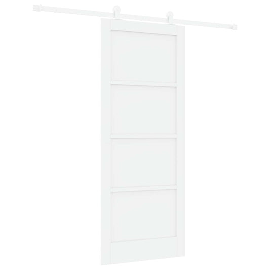 Sliding Door White 83 x 202 cm Solid Pine Wood