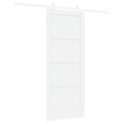 Sliding Door White 83 x 202 cm Solid Pine Wood