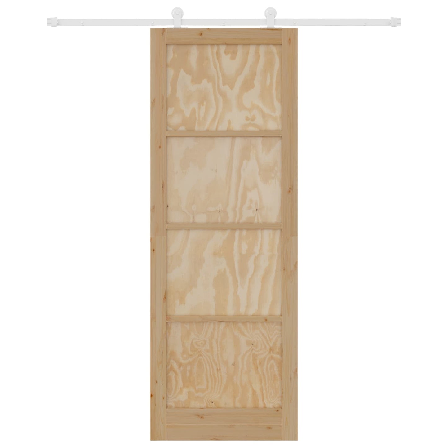 Sliding Door Natural and White 83 x 232 cm Solid Pine Wood