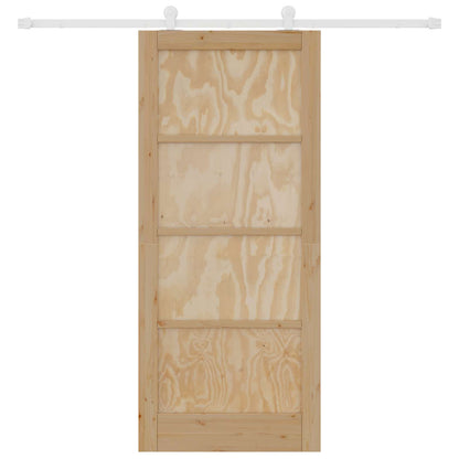 Sliding Door Natural and White 86 x 198.5 cm Solid Pine Wood