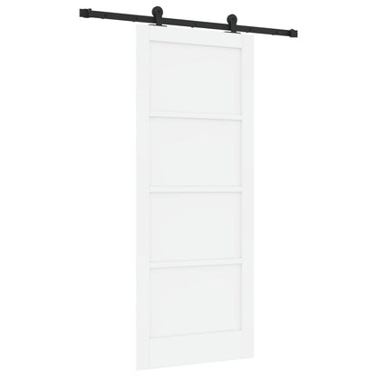 Sliding Door ORKDAL White 83 x 202 cm Solid Pine Wood