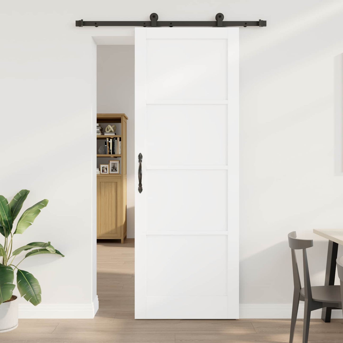 Sliding Door ORKDAL White 83 x 232 cm Solid Pine Wood