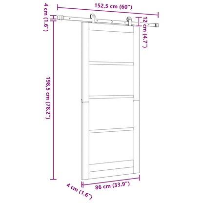 Sliding Door ORKDAL Natural 86 x 198.5 cm Solid Pine Wood