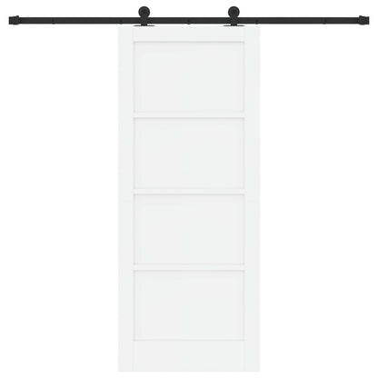 Sliding Door ORKDAL White 83 x 202 cm Solid Pine Wood