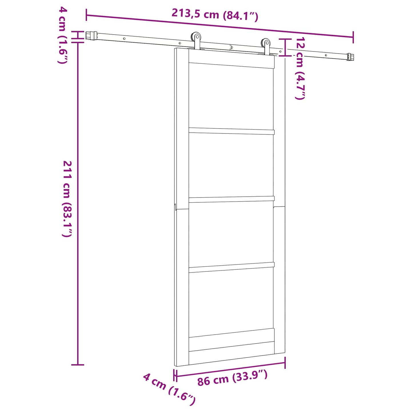 Sliding Door ORKDAL Natural 86 x 211 cm Solid Pine Wood