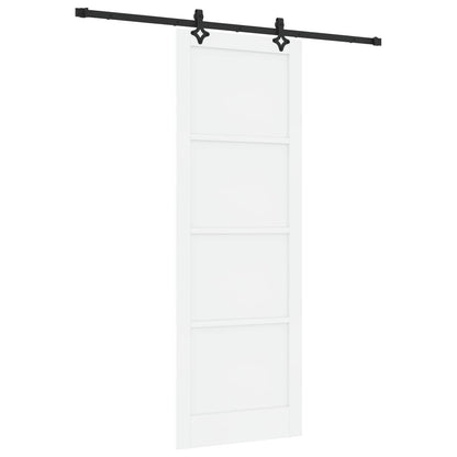 Sliding Door White and Black 83 x 232 cm Solid Pine Wood
