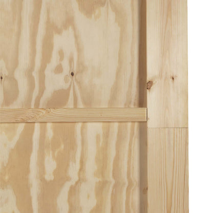 Sliding Door Natural and White 61 x 198.5 cm Solid Pine Wood