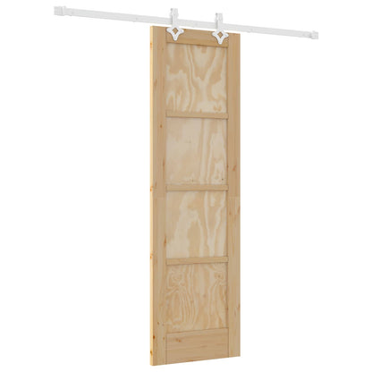 Sliding Door Natural and White 61 x 198.5 cm Solid Pine Wood