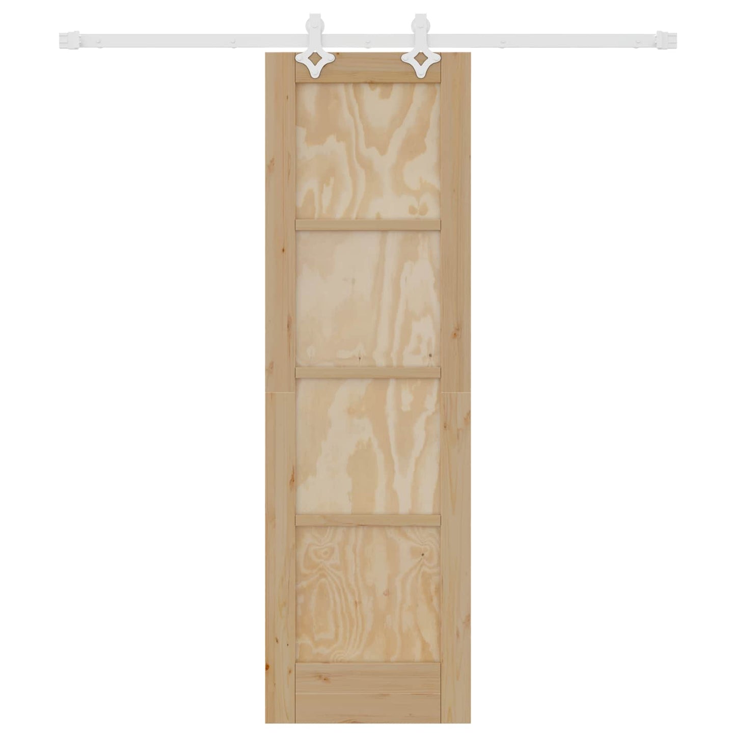 Sliding Door Natural and White 61 x 198.5 cm Solid Pine Wood