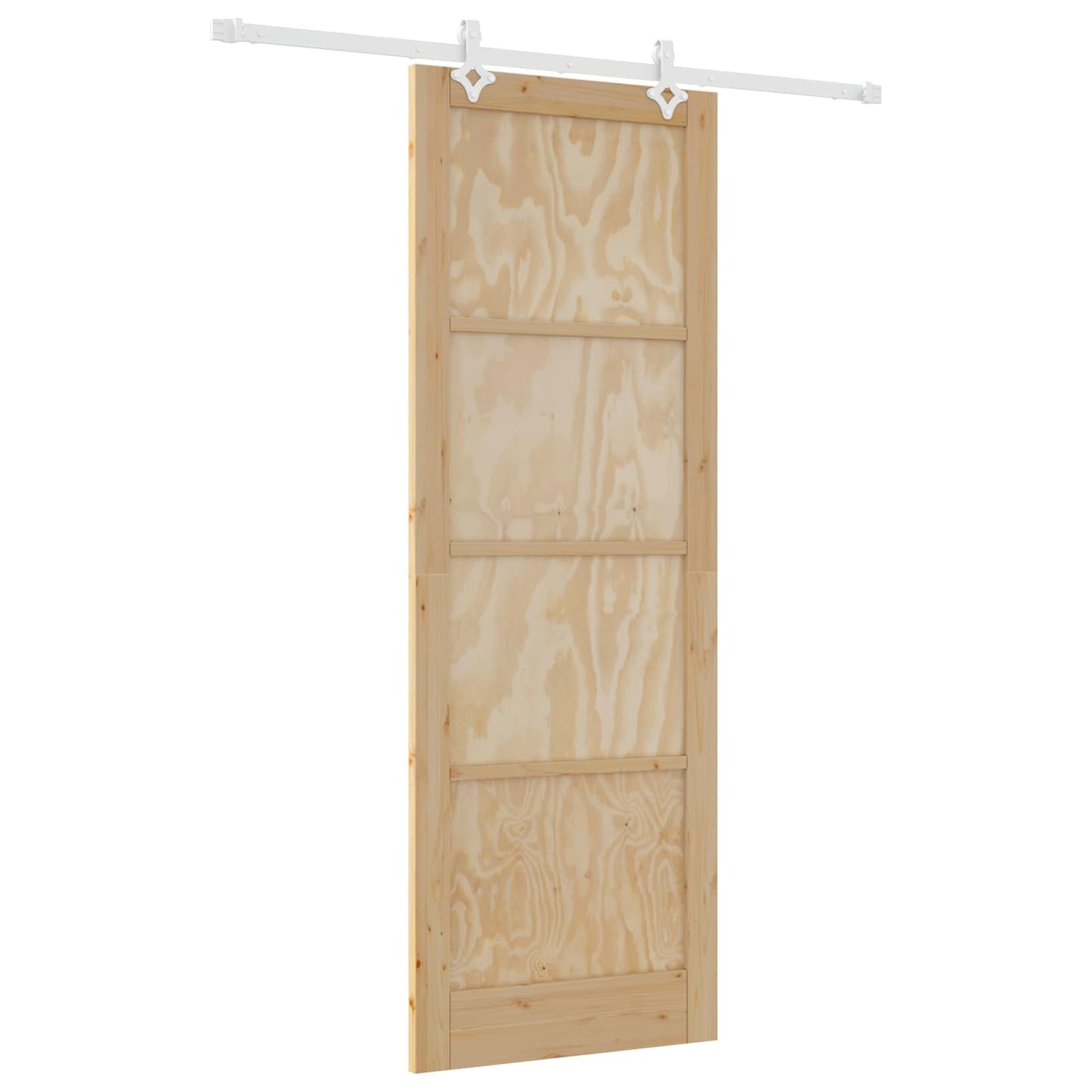 Sliding Door Natural and White 83 x 232 cm Solid Pine Wood