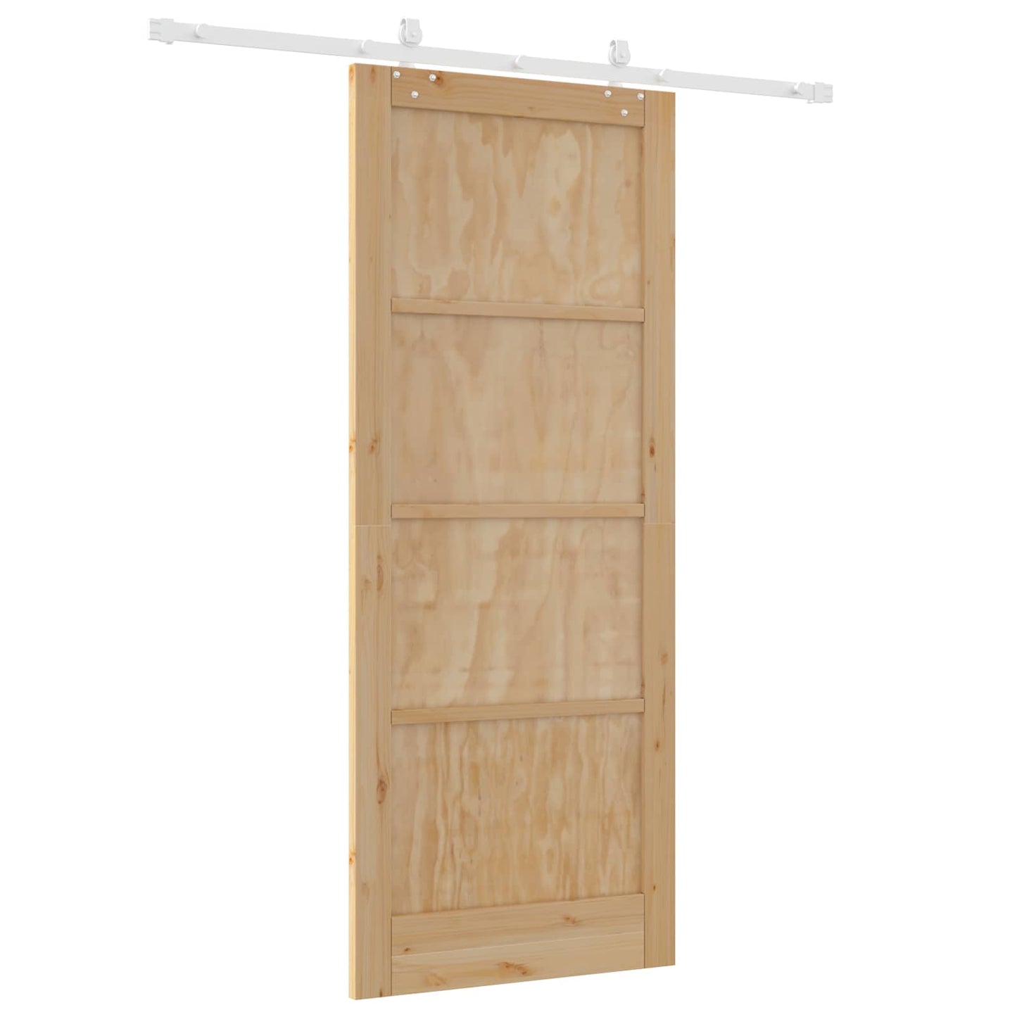 Sliding Door Natural and White 86 x 211 cm Solid Pine Wood