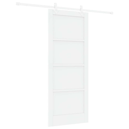Sliding Door White 83 x 202 cm Solid Pine Wood