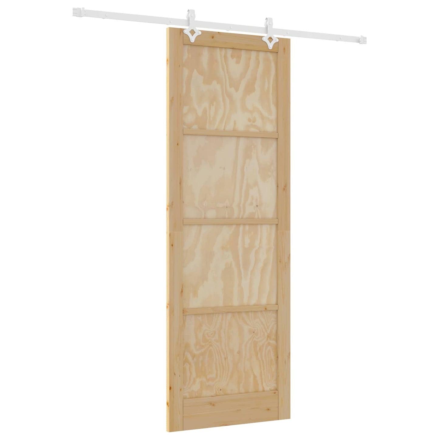 Sliding Door Natural and White 83 x 232 cm Solid Pine Wood