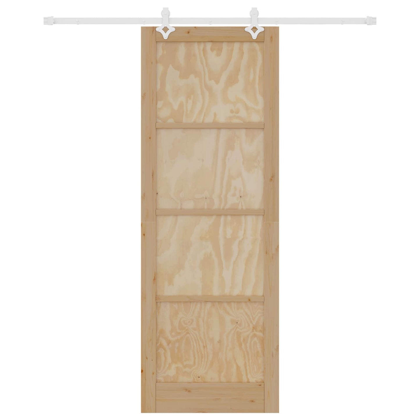 Sliding Door Natural and White 83 x 232 cm Solid Pine Wood