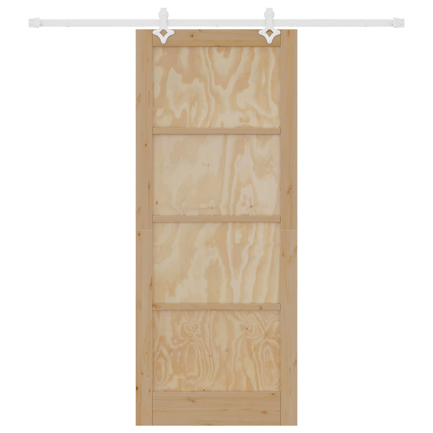 Sliding Door Natural and White 86 x 211 cm Solid Pine Wood