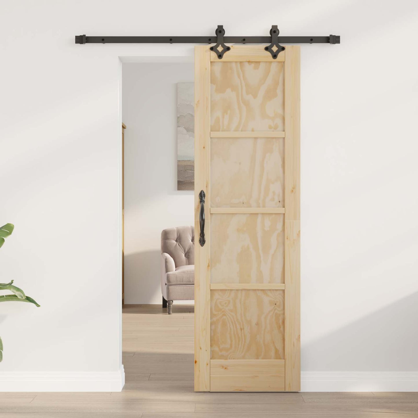 Sliding Door ORKDAL Natural 61 x 198.5 cm Solid Pine Wood