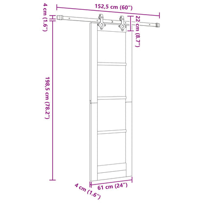 Sliding Door ORKDAL Natural 61 x 198.5 cm Solid Pine Wood