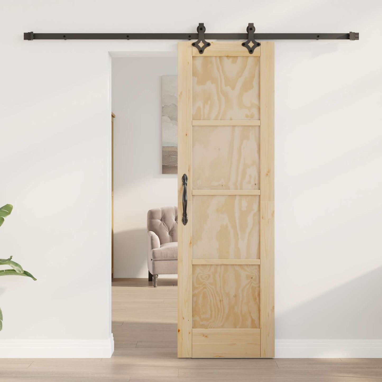 Sliding Door ORKDAL Natural 61 x 198.5 cm Solid Pine Wood