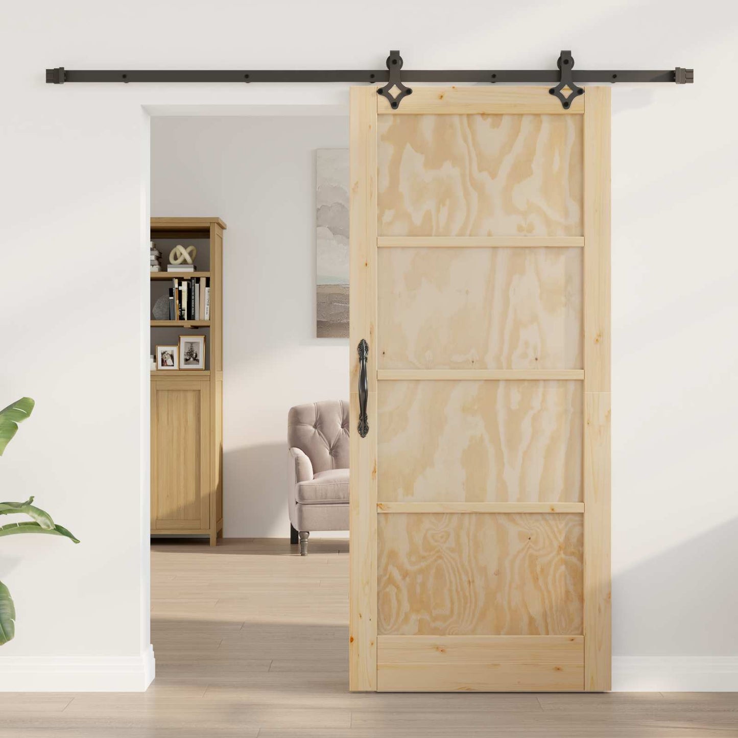 Sliding Door ORKDAL Natural 86 x 198.5 cm Solid Pine Wood