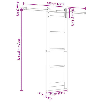 Sliding Door ORKDAL Natural and Black 61 x 198.5 cm