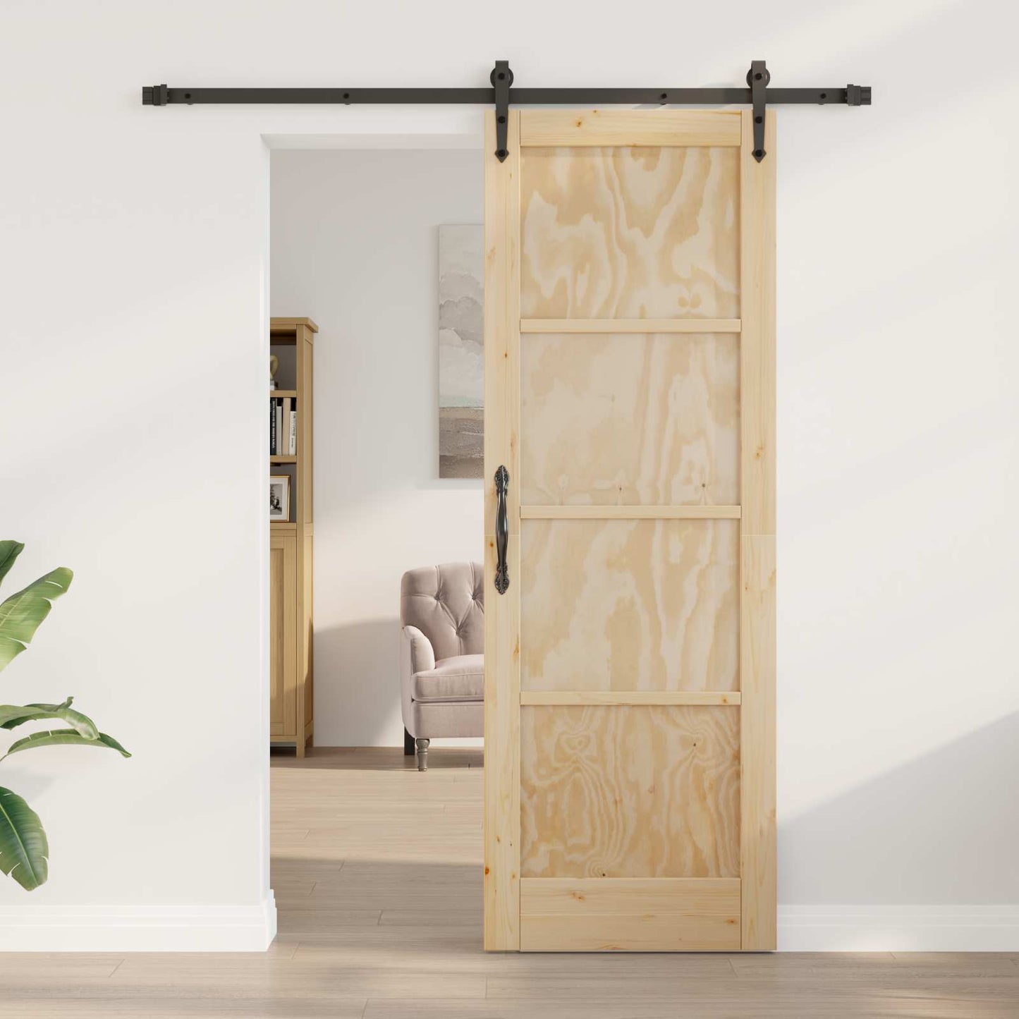 Sliding Door ORKDAL Natural and Black 73.5 x 211 cm