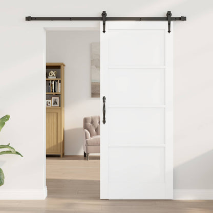 Sliding Door ORKDAL White and Black 83 x 202 cm Solid Pine Wood