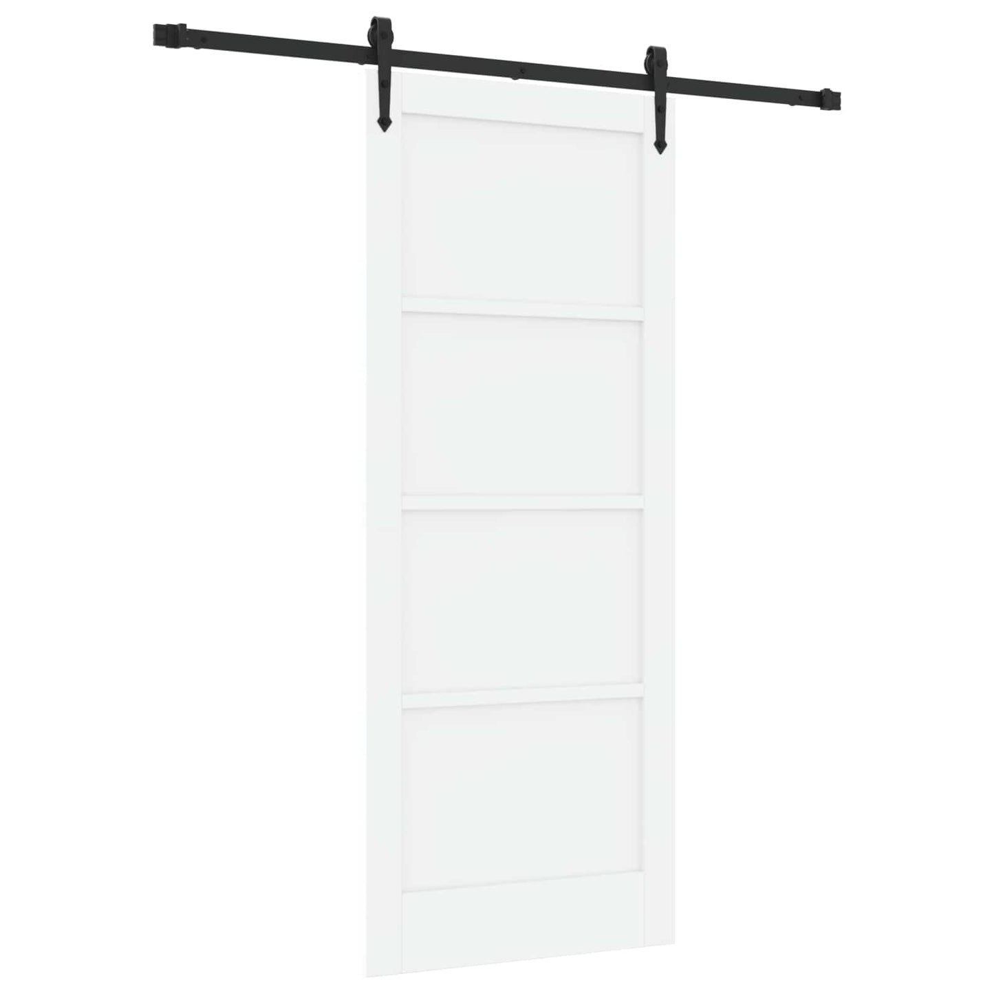 Sliding Door ORKDAL White and Black 83 x 202 cm Solid Pine Wood