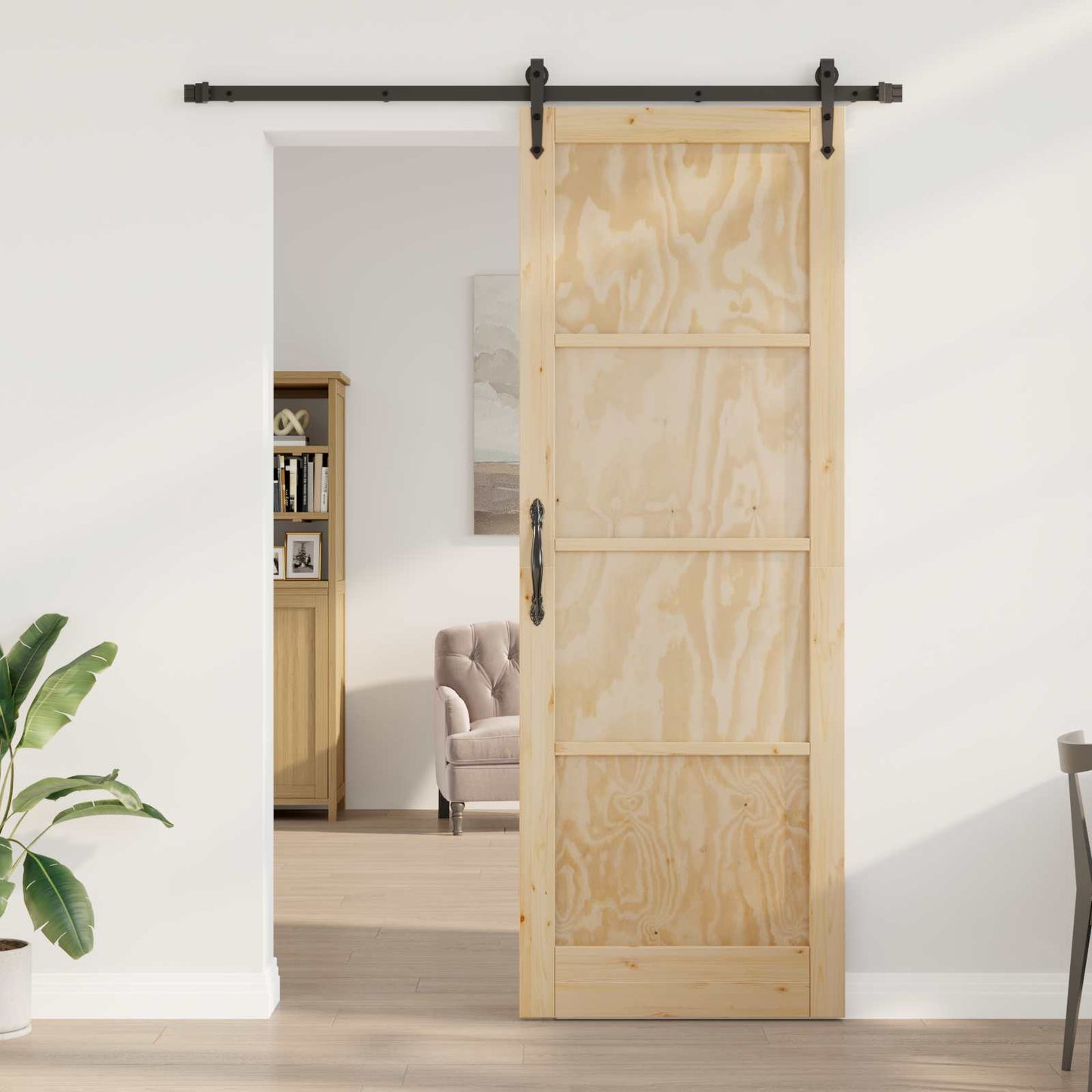 Sliding Door ORKDAL Natural and Black 83 x 232 cm
