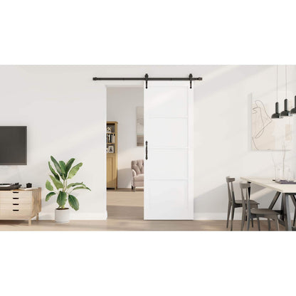 Sliding Door ORKDAL White and Black 83 x 232 cm Solid Pine Wood