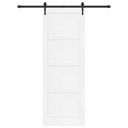 Sliding Door ORKDAL White and Black 83 x 232 cm Solid Pine Wood