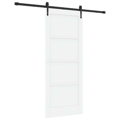 Sliding Door ORKDAL White and Black 83 x 202 cm Solid Pine Wood