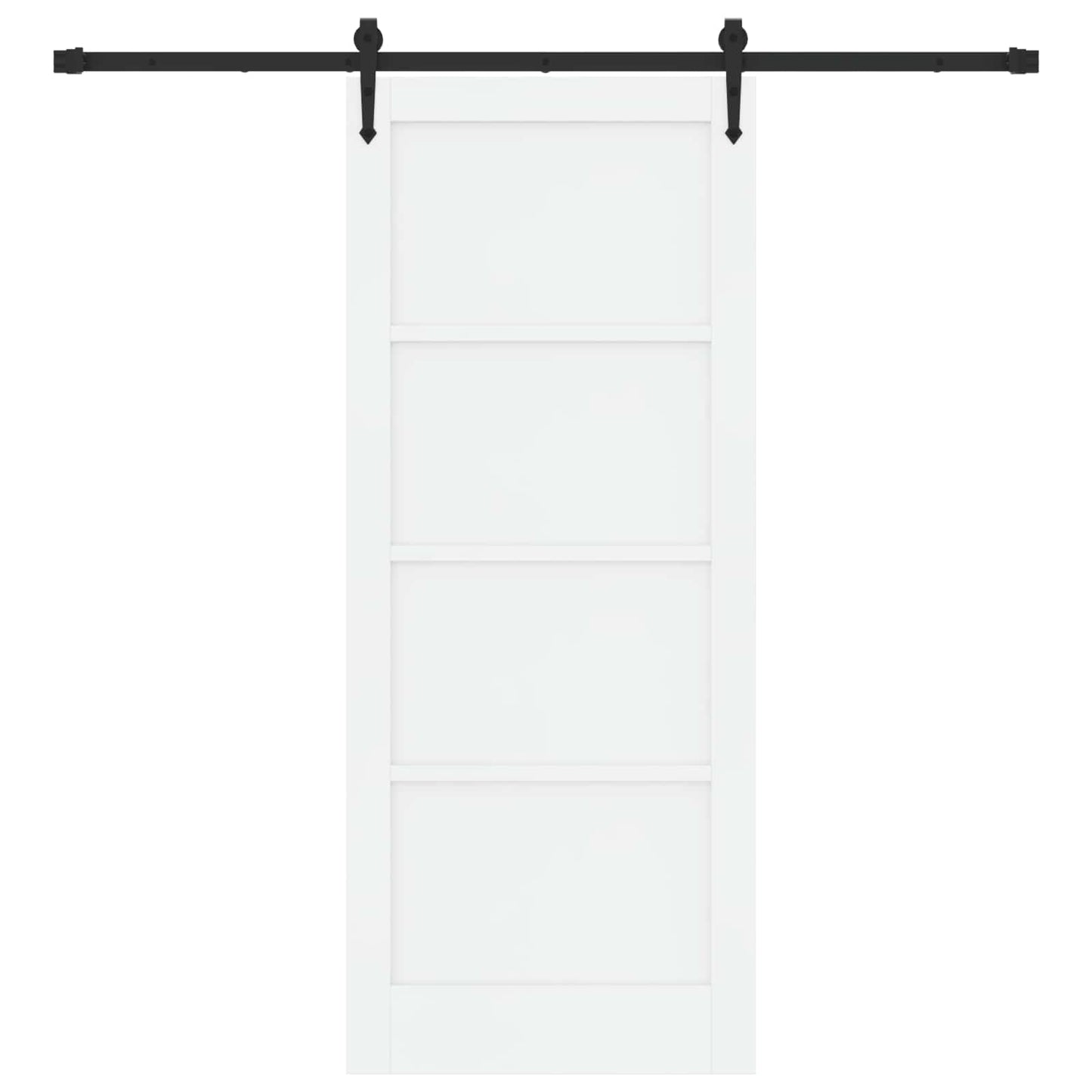 Sliding Door ORKDAL White and Black 83 x 202 cm Solid Pine Wood