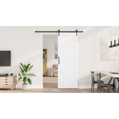 Sliding Door ORKDAL White and Black 83 x 232 cm Solid Pine Wood